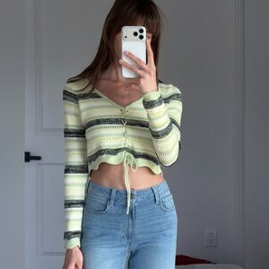 La Hearts Pastel Striped Knit Top